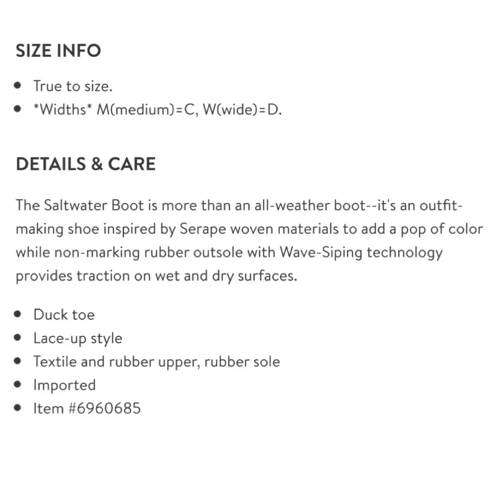 NIB Sperry Saltwater Serape Textile Geometric Navy Waterproof Duck Rain Boots - Picture 11 of 13